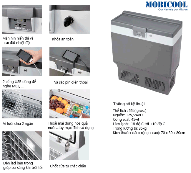 Hình ảnh sản phẩm tủ lạnh Mobicool BC -55