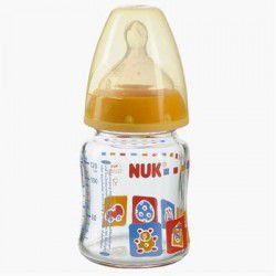 Bình sữa Nuk cổ rộng 120ml (thủy tinh, núm silicone)  số 1
